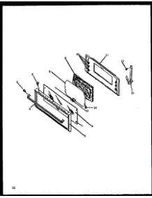 Door parts for Caloric Electric Range EBE26CB-P1142410NW from AppliancePartsPros.com