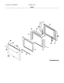 Door parts for Electrolux Electric Wall Oven ECWS3011ASA from AppliancePartsPros.com