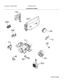Electrical Parts parts for Electrolux Dishwasher EDSH4944AS0A from AppliancePartsPros.com