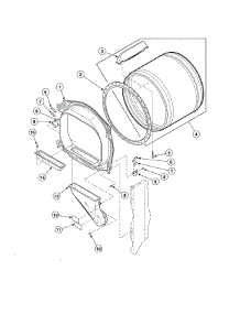 Front Bulkhead / Air Duct / Felt Seal / Cylinder parts for Speed Queen Dryer EE2107WT from AppliancePartsPros.com