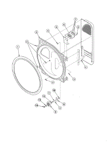 Rear Bulkhead / Felt Seal / Cylinder Roller / Terminal Block parts for Speed Queen Dryer EE2107WT from AppliancePartsPros.com