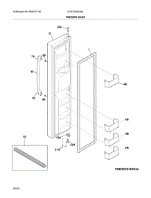 Freezer Door parts for Electrolux Side-By-Side Refrigerator EI23CS35KS6A from AppliancePartsPros.com