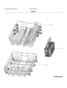 Racks parts for Electrolux Dishwasher EIDW1815US0A from AppliancePartsPros.com