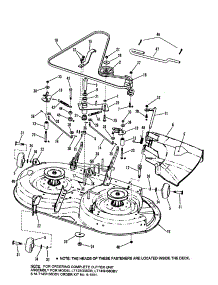 38" Cutting Deck / Belts / Brakes parts for Snapper Front-Engine Lawn Tractor ELT125G33DB from AppliancePartsPros.com