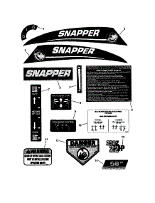 Decal, Snapper Rzt parts for Snapper Rear-Engine Riding Mower ERZT185440BVE (7800072) from AppliancePartsPros.com