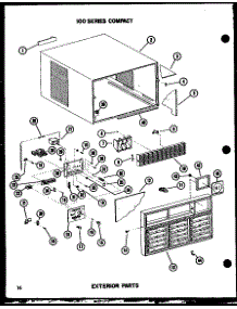 Exterior Parts (113W-3W / P54975-64R) (113W-3Ew / P54975-65R) (Es-108-2R / P54975-91R) (113-3W / P54975-92R) (113-3Ew / P54975-93R) (113-3Hew / P54975-94R) parts for Amana Room Air Conditioner ES-108-2R/P54975-91R from AppliancePartsPros.com