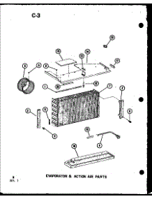 Evaporator & Action Air Parts parts for Amana Room Air Conditioner ES218-3ML/P67535-10R from AppliancePartsPros.com