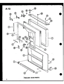 Freezer Door Parts (Esbfc16l / P60235-16L) (Esbfc16c / P60235-16C) (Esbfc16ag / P60235-16Ag) (Esbfc16b / P60235-16W) (Esbfc16a / P60235-16A) parts for Amana Bottom-Mount Refrigerator ESBFC16L-P60235-16L from AppliancePartsPros.com