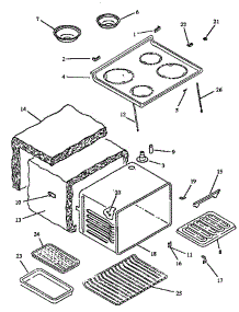 Main Top And Oven Assembly parts for Caloric Electric Range ESF34002W/P1142613NW from AppliancePartsPros.com