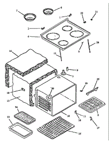 Main Top And Oven Assembly parts for Caloric Electric Range ESK37002LG/P1130966NL from AppliancePartsPros.com
