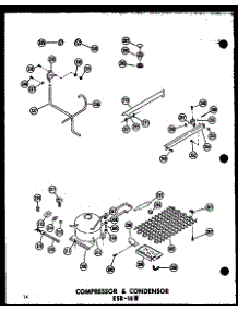 Compressor & Condensor Esr-16W (Esr-16W / P60303-51W) (Esr-16W-Ag / P60303-51Wg) (Esr-16W-C / P60303-51Wc) (Esr-16W-A / P60303-51Wa) parts for Amana Top-Mount Refrigerator ESRF-16W-AG-P60303-52WG from AppliancePartsPros.com