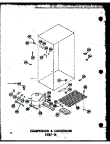 Compressor & Condensor Esrf-16 (Esrf16-A / P60303-3Wa) (Esrf16-C / P30303-3Wc) (Esrf-16-Ag / P60303-3Wg) (Esrf16 / P60303-3W) parts for Amana Top-Mount Refrigerator ESRF16-C-P30303-3WC from AppliancePartsPros.com
