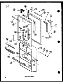Lower Door Parts (Tci20d-C / P74660-10Wc) (Tci20d / P74660-10W) (Tci20d-A / P74660-10Wa) (Tci20d-L / P74660-10Wl) (Tci20d-G / P74660-10Wg) (Tc20d-C / P74660-9Wc) (Tc20d-A / P74660-9Wa) (Tc20d-G / P74660-9Wg) (Tc20d / P74660-9W) (Tc20d-L / P74660-9Wl) (Tm20d-C / P74660-2Wc) (Tm parts for Amana Top-Mount Refrigerator ETR18D-L-P74660-4WL from AppliancePartsPros.com