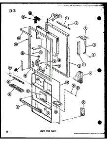 Lower Door Parts (Td23d-C / P74660-6Wc) (Td23d / P74660-6W) (Td23d-A / P74660-6Wa) (Td23d-L / P74660-6Wl) (Td23d-G / P74660-6Wg) parts for Amana Top-Mount Refrigerator ETR18D-L-P74660-4WL from AppliancePartsPros.com