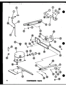 Compressor Parts (Ts18d / P73500-22W) (Tr18d / P73500-23W) (Etr18d / P73500-24W) (Tc18d / P73500-25W) (Tci18d / P73500-27W) (Tm18d / P73500-30W) (Tri18d / P73500-28W) parts for Amana Top-Mount Refrigerator ETR18D-P73500-24W from AppliancePartsPros.com