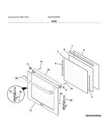 Door parts for Electrolux Electric Wall Oven EW27EW55PSF from AppliancePartsPros.com