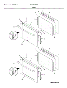 Door parts for Electrolux Electric Wall Oven EW30EW65PSF from AppliancePartsPros.com