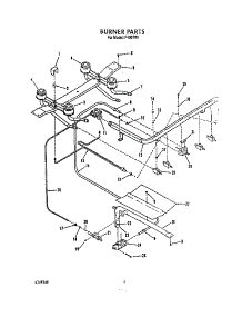 Burner parts for Roper Gas Range F4007*1 from AppliancePartsPros.com