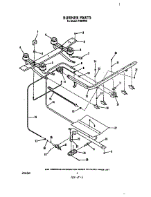 Burner parts for Roper Gas Range F4007*2 from AppliancePartsPros.com