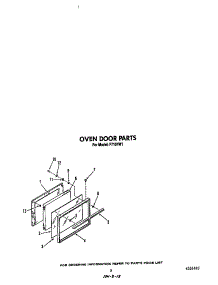 Oven Door parts for Roper Electric Range F7107*1 from AppliancePartsPros.com