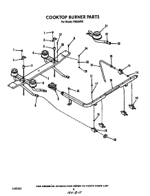 Cook Top Burner parts for Roper Gas Range F8858*0 from AppliancePartsPros.com