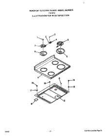 Main Top parts for Roper Electric Range F9107*0 from AppliancePartsPros.com