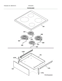 Top / Drawer parts for Frigidaire Electric Range FCFE2425AW from AppliancePartsPros.com