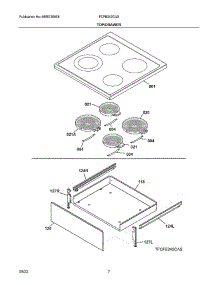 Top / Drawer parts for Frigidaire Electric Range FCFE242CAS from AppliancePartsPros.com