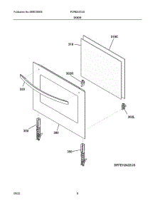 Door parts for Frigidaire Electric Range FCFE242CAS from AppliancePartsPros.com