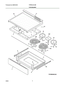 Top / Drawer parts for Frigidaire Gas Range FCFE306CAWB from AppliancePartsPros.com