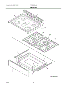 Top / Drawer parts for Frigidaire Gas Range FCFG3083ASA from AppliancePartsPros.com