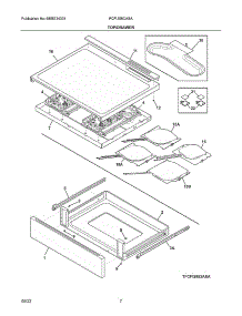 Top / Drawer parts for Frigidaire Gas Range FCFI308CASA from AppliancePartsPros.com