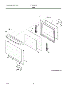 Door parts for Frigidaire Electric Range FCRC3005AWD from AppliancePartsPros.com