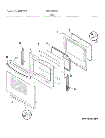 Door parts for Frigidaire Electric Range FCRC301CAWA from AppliancePartsPros.com