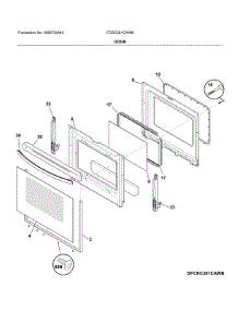 Door parts for Frigidaire Electric Range FCRC301CAWB from AppliancePartsPros.com