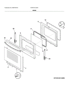 Door parts for Frigidaire Electric Range FCRC301CAWC from AppliancePartsPros.com
