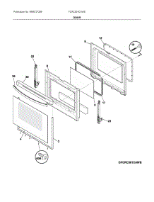 Door parts for Frigidaire Electric Range FCRC301CAWD from AppliancePartsPros.com