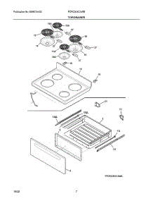 Top / Drawer parts for Frigidaire Electric Range FCRC301CAWE from AppliancePartsPros.com