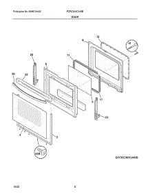 Door parts for Frigidaire Electric Range FCRC301CAWE from AppliancePartsPros.com