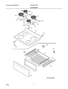 Top / Drawer parts for Frigidaire Electric Range FCRC301CAWF from AppliancePartsPros.com