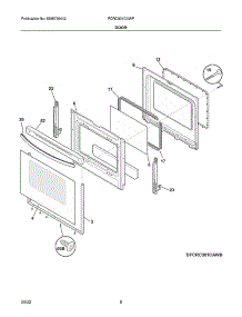 Door parts for Frigidaire Electric Range FCRC301CAWF from AppliancePartsPros.com