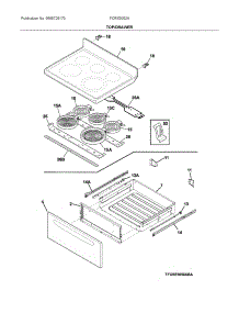 Top / Drawer parts for Frigidaire Electric Range FCRE3052ABE from AppliancePartsPros.com