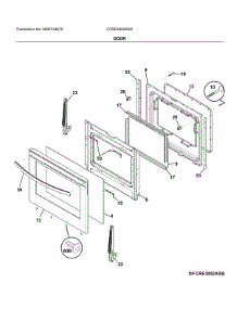 Door parts for Frigidaire Electric Range FCRE3052ASD from AppliancePartsPros.com