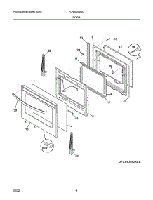 Door parts for Frigidaire Electric Range FCRE3052ASJ from AppliancePartsPros.com