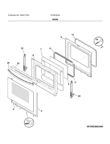 Door parts for Frigidaire Electric Range FCRE3052AWD from AppliancePartsPros.com