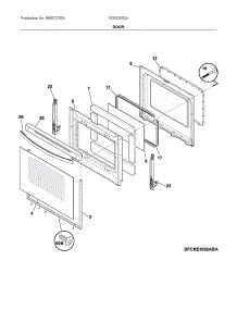 Door parts for Frigidaire Electric Range FCRE3052AWG from AppliancePartsPros.com