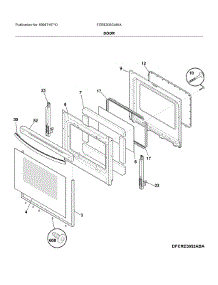 Door parts for Frigidaire Electric Range FCRE305CAWA from AppliancePartsPros.com