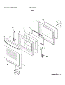 Door parts for Frigidaire Electric Range FCRE305CAWB from AppliancePartsPros.com