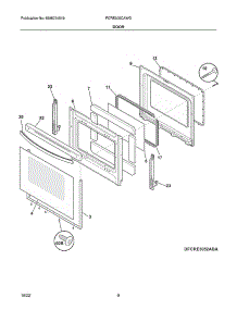 Door parts for Frigidaire Electric Range FCRE305CAWG from AppliancePartsPros.com