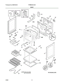 Body parts for Frigidaire Electric Range FCRE305CAWH from AppliancePartsPros.com